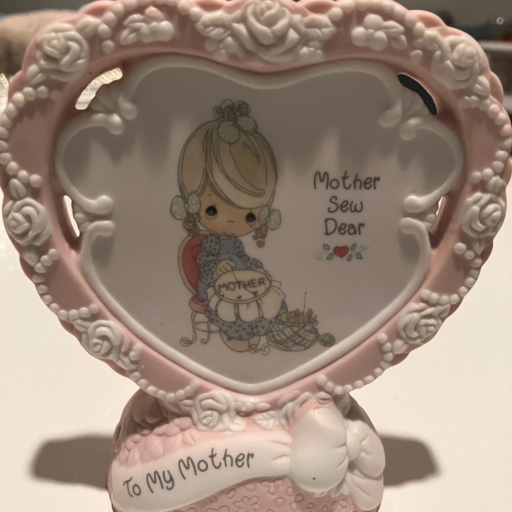 Enesco Pink and White 'Mother Sew Dear' Figurine